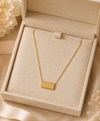 Gold-Tone Minimalist Rectangle Pendant Necklace