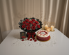 10 Red Roses Bouquet with Red Velvet Cake