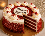10 Red Roses Bouquet with Red Velvet Cake