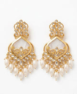 Pearl Elegance Kundan Drop Earrings
