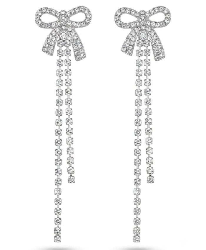 Dazzling Bow Crystal Drop Earrings