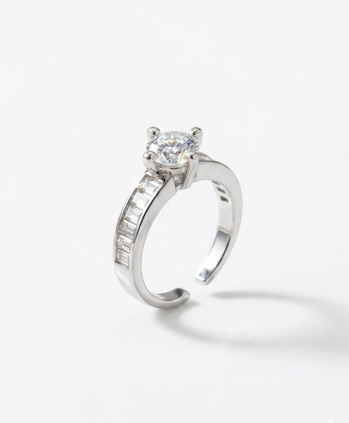 Radiant Solitaire Adjustable Ring