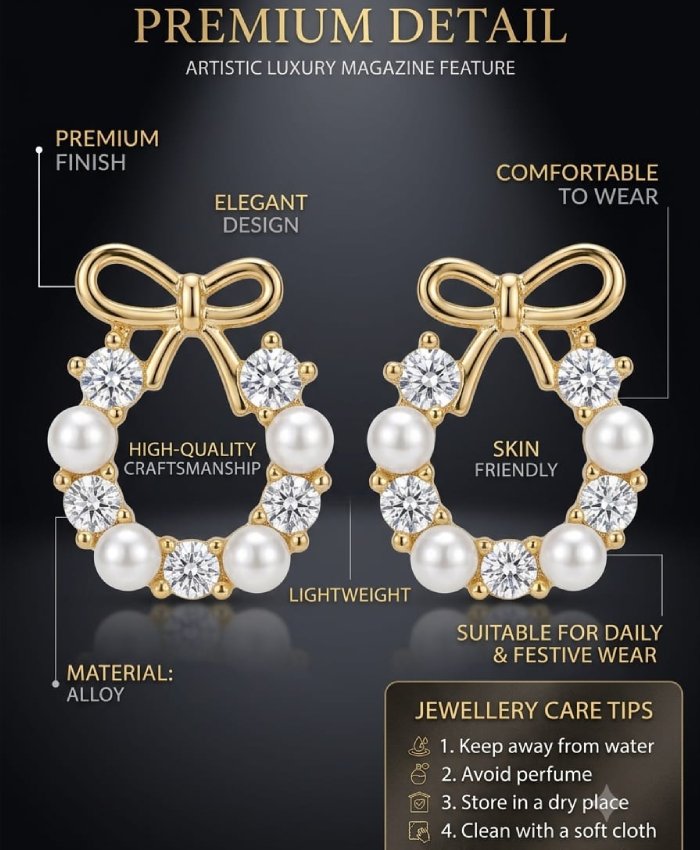 Liora Bow Pearl Drop Earrings