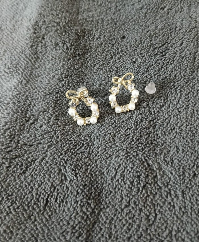 Liora Bow Pearl Drop Earrings