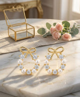 Liora Bow Pearl Drop Earrings