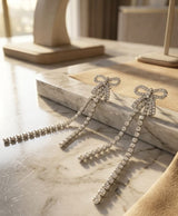Dazzling Bow Crystal Drop Earrings