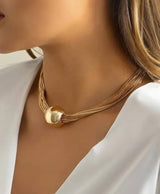 Gold-Tone Multi-Strand Bead Pendant Necklace