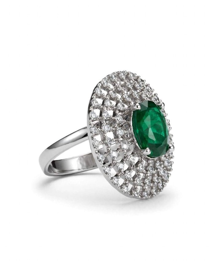 Verdelle Radiant Green Cluster Ring