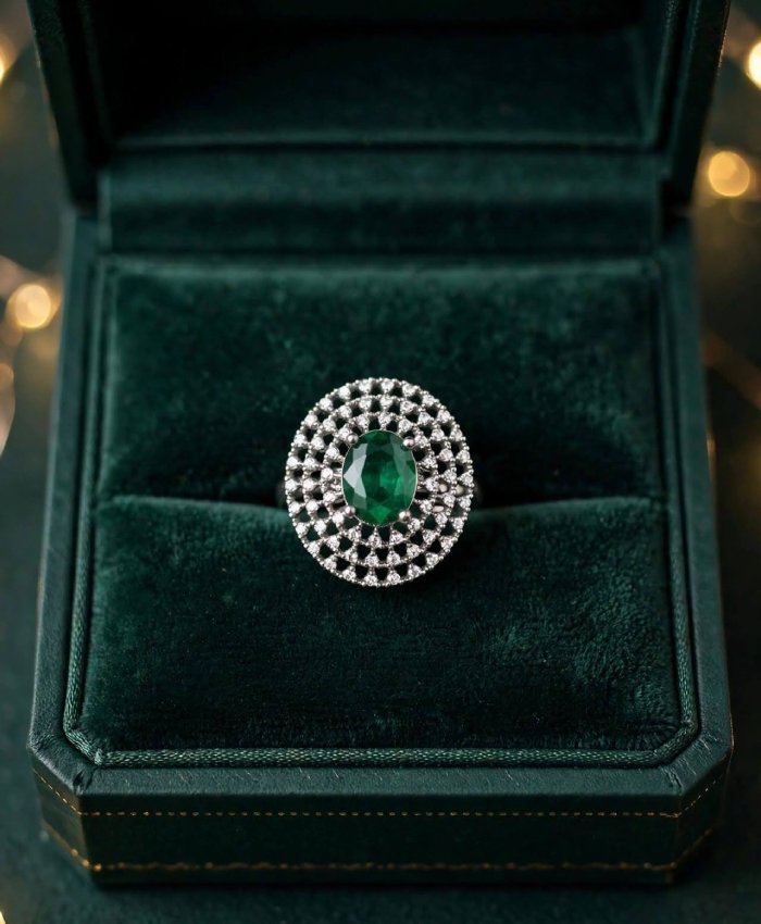 Verdelle Radiant Green Cluster Ring