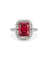 Roselle Radiant Red Halo Ring