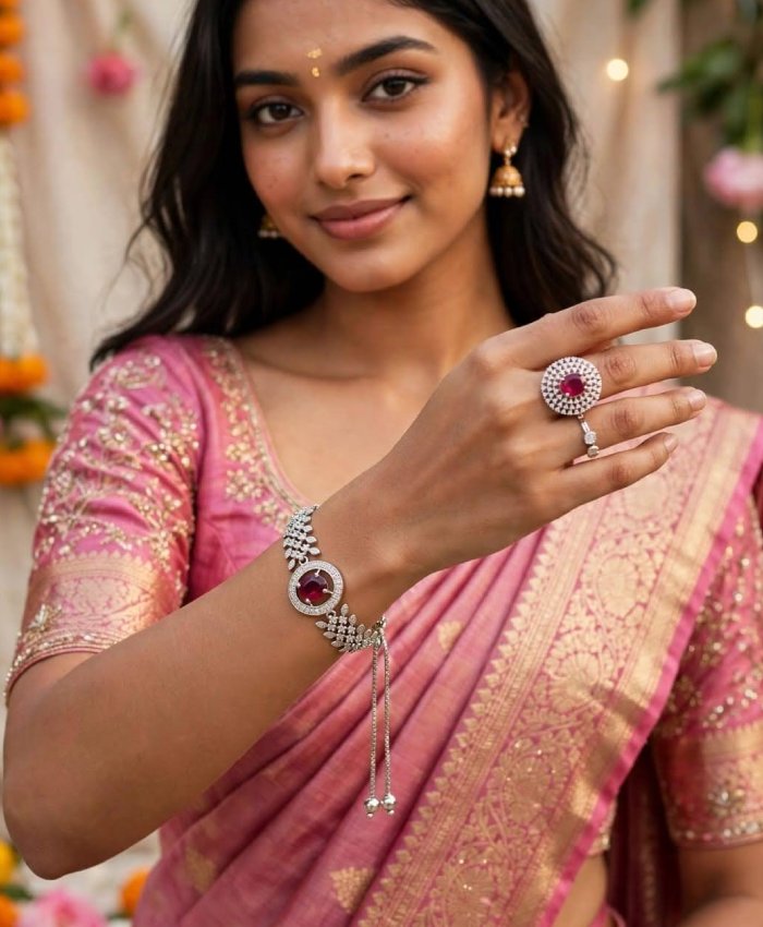 Ruby Radiance Ring and Bracelet Set