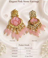 Rosé Petal Chandbali Drop Earrings