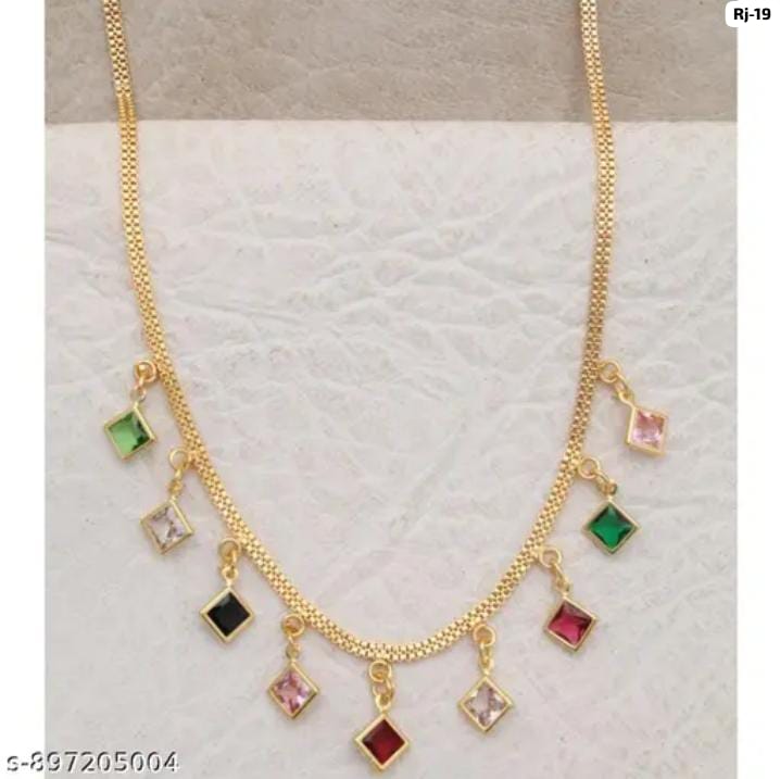 Kaleidoscope Multicolour Square Charm Necklace