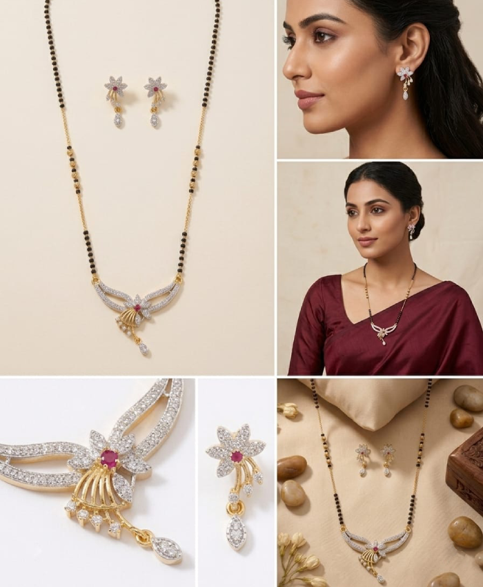 Saanjh Floral Cascade Mangalsutra Set