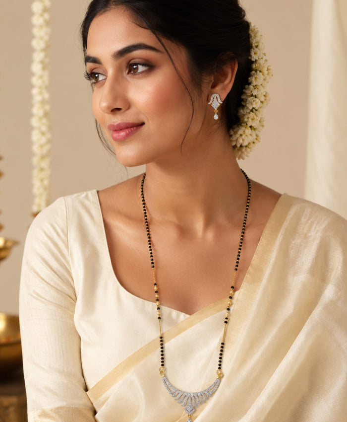 Noir Crescent Sparkle Mangalsutra Set