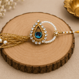 Golden Peacock Pearl Designer Rakhi