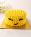 Bright Yellow Sunshine Star-Piped Smiling Face Cake