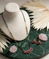 Virelle Ruby Crescent Mangalsutra Set