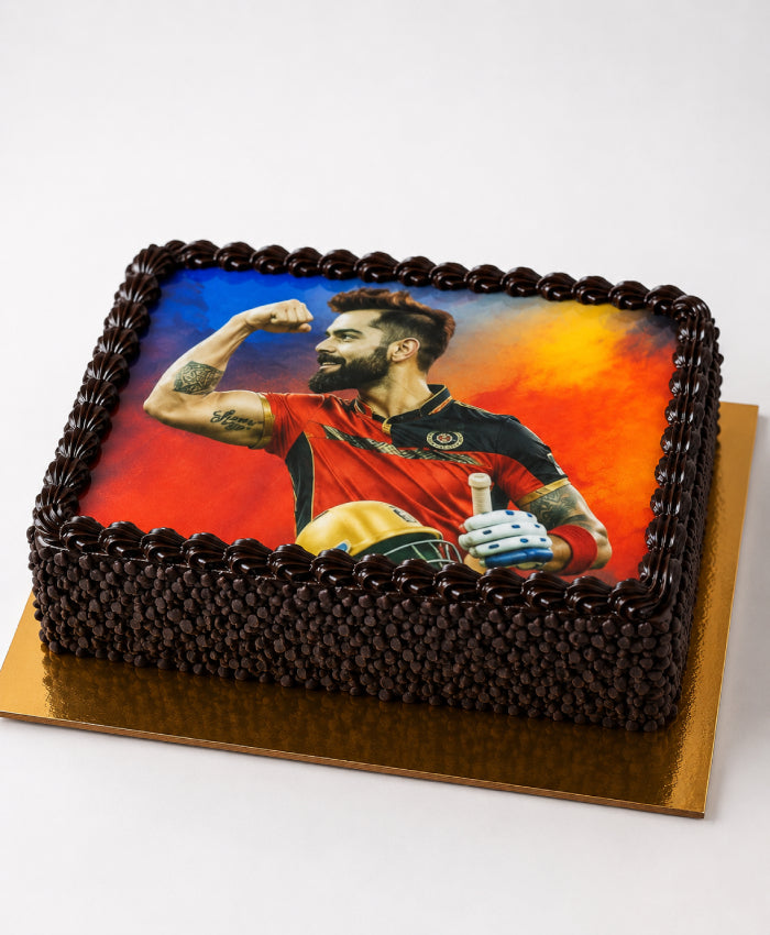 Virat Kohli Cricket Edible Photo Chocolate Cake