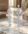 Crystal Floral Cascade Drop Earrings