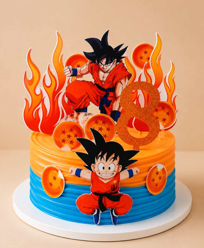 Dragon Ball Z Goku Fire & Dragon Balls Birthday Cake