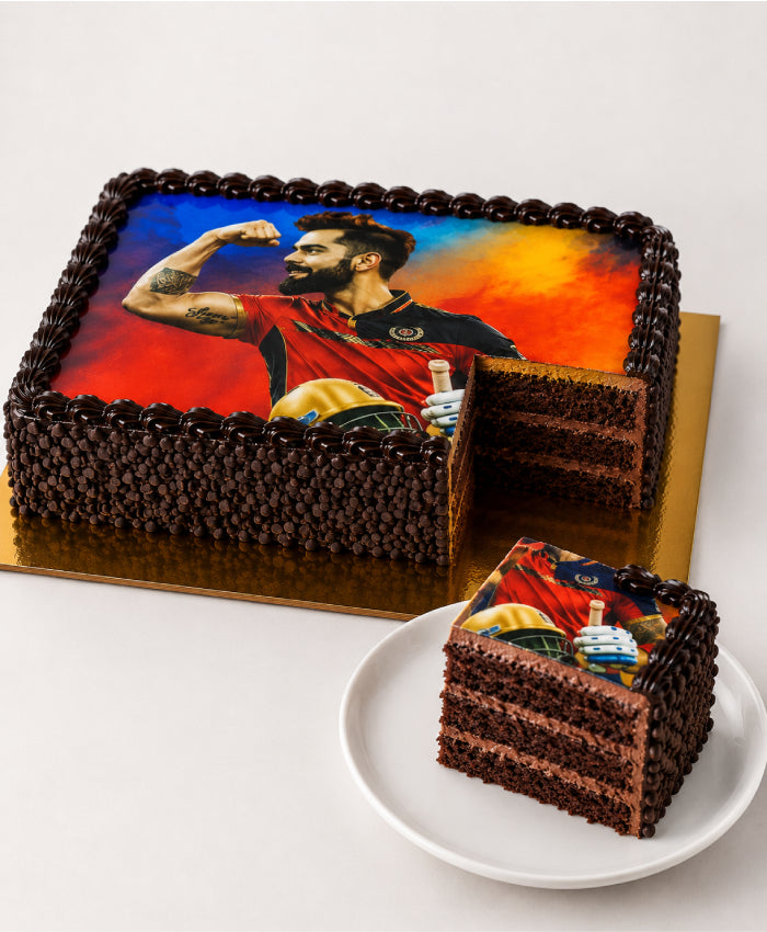 Virat Kohli Cricket Edible Photo Chocolate Cake