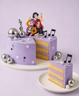 Anime Popstar & Disco Ball Lavender Birthday Cake