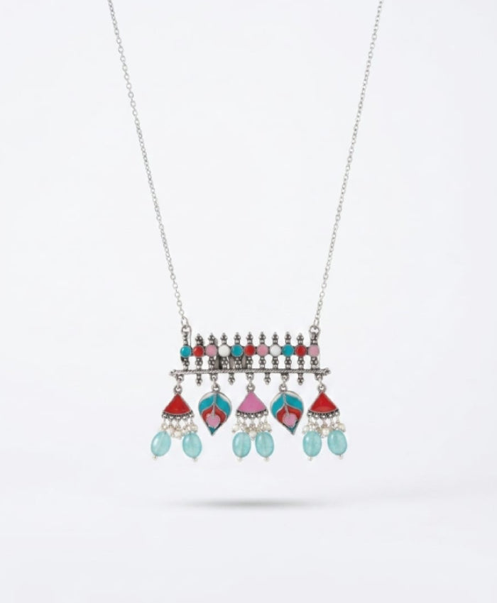 Colourful Tribal Charm Necklace