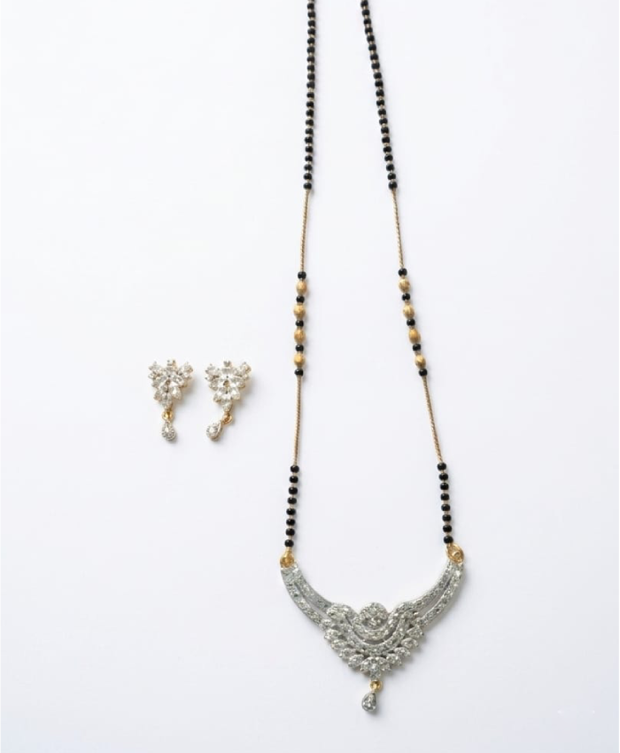 Elvara Silver Crest Mangalsutra Jewellery Set