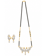 Zareen Peacock Crystal Mangalsutra Set