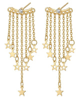 Golden Star Chain Drop Earrings