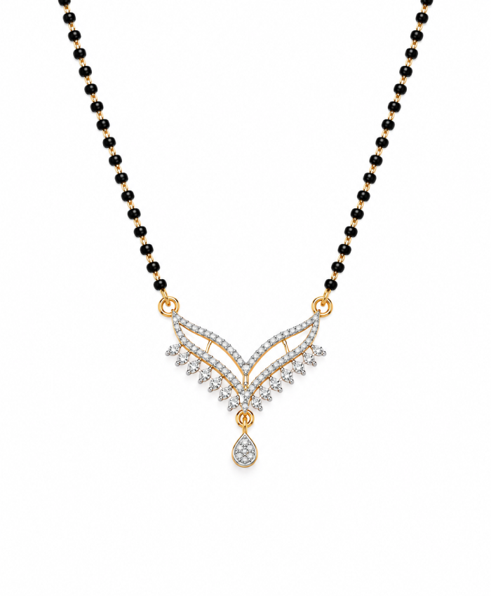 Sparkling Crystal Wing Mangalsutra