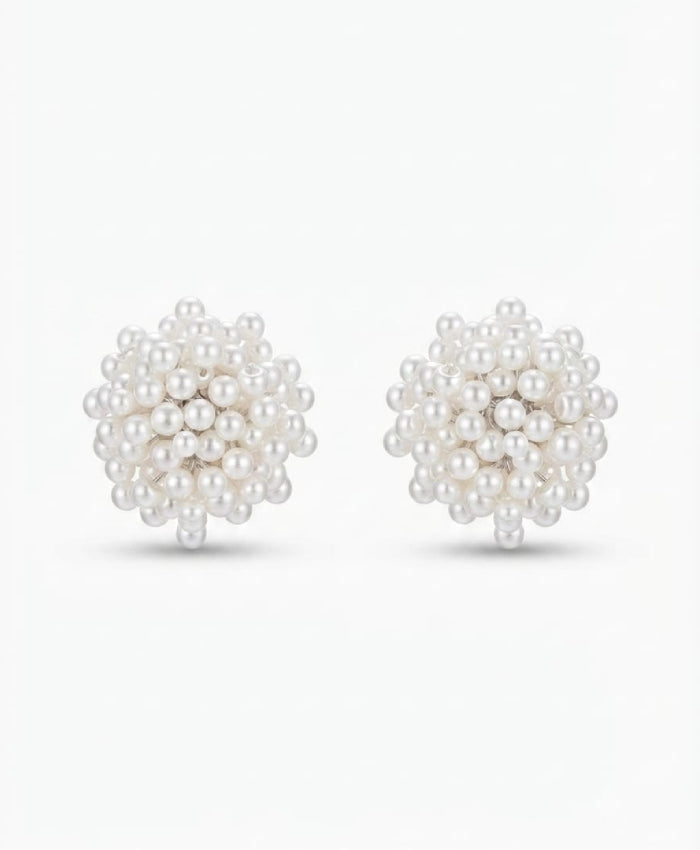Pearl Cluster Stud Earrings