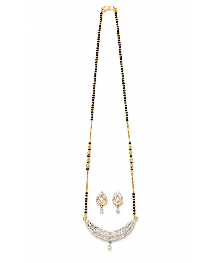 Crystal Crescent Mangalsutra Set