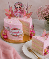 Personalized Anagha Butterfly Fairy Princess Vanilla Cake