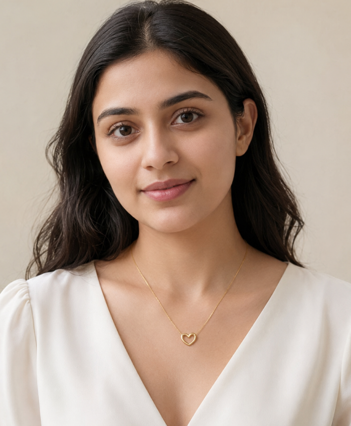 Gold-Tone Delicate Heart Pendant Necklace