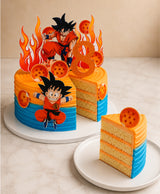Dragon Ball Z Goku Fire & Dragon Balls Birthday Cake