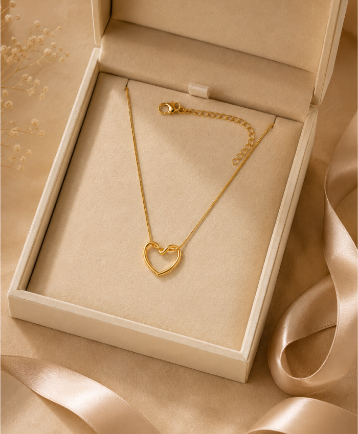 Gold-Tone Twisted Heart Pendant Necklace