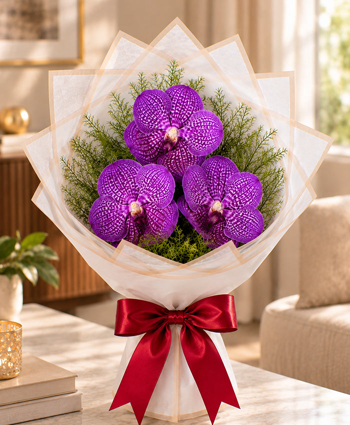 3 Purple Orchid Bouquet