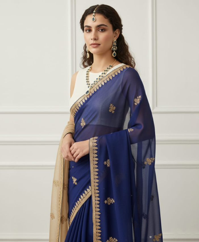 Neelanjali Royal Blue Crystal Necklace Set