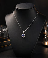 Blue Heart Stone Pendant Necklace
