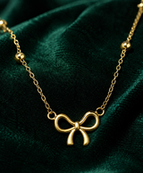 Elegant Gold Bow Pendant Necklace for Women