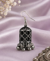Silver Floral Filigree Drop Earrings