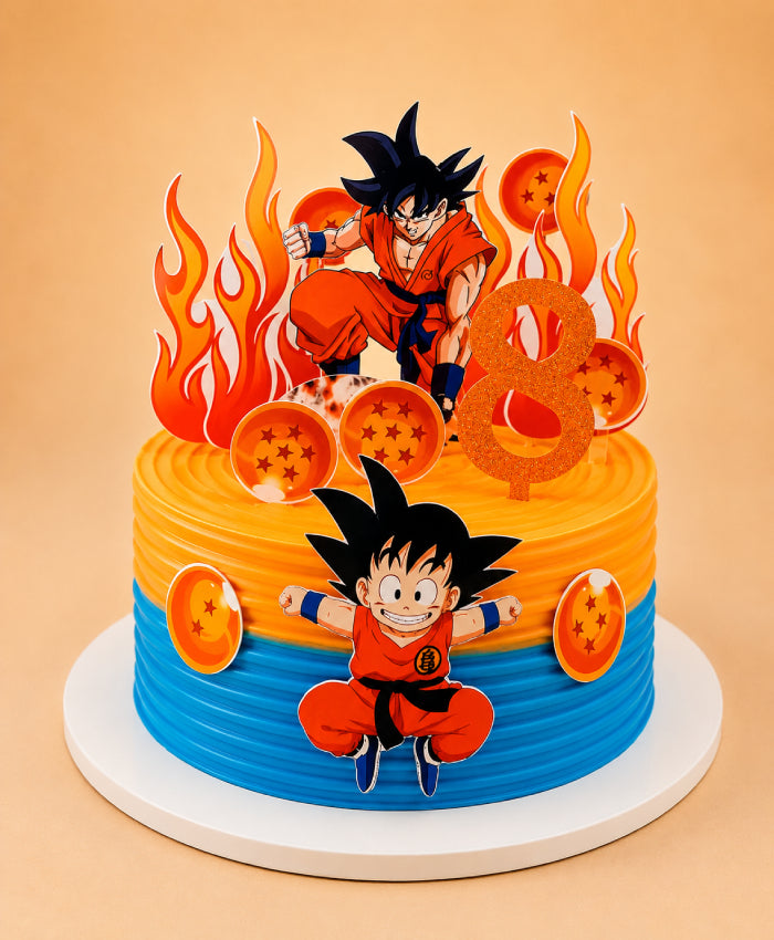 Dragon Ball Z Goku Fire & Dragon Balls Birthday Cake