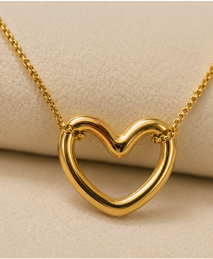 Gold-Tone Delicate Heart Pendant Necklace