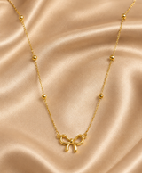 Elegant Gold Bow Pendant Necklace for Women