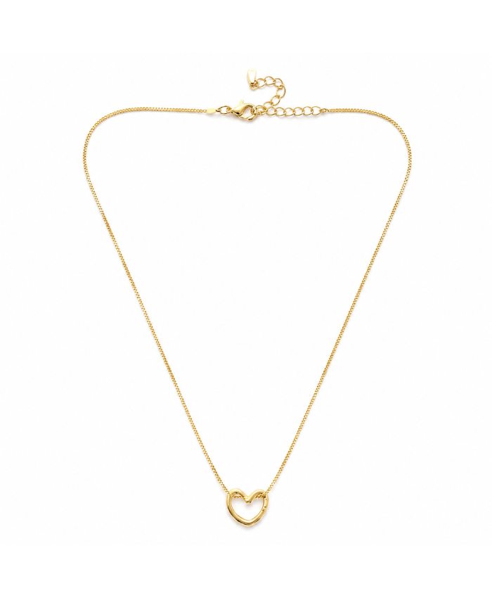 Gold-Tone Delicate Heart Pendant Necklace