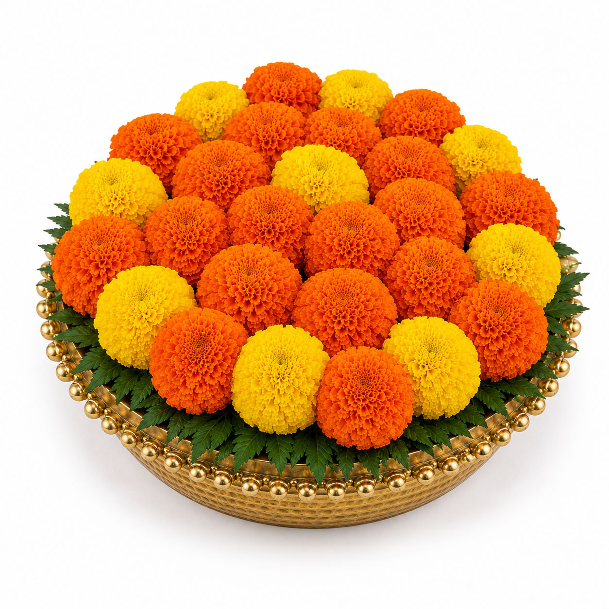 Auspicious Vibes Mixed Marigold Thali Vase