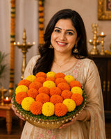 Auspicious Vibes Mixed Marigold Thali Vase