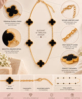 Black Clover Gold-Tone Long Necklace